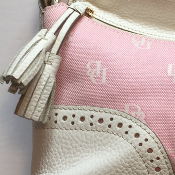 DOONEY AND BOURKE SIGNATURE PINK & LEATHER PURSE - Picture 8 of 9
